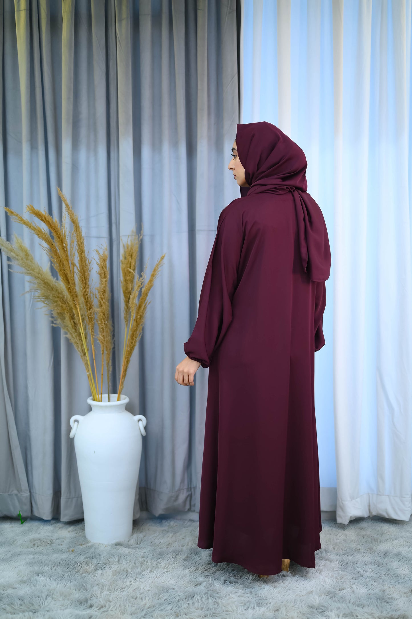 The Royal Burgundy Abaya